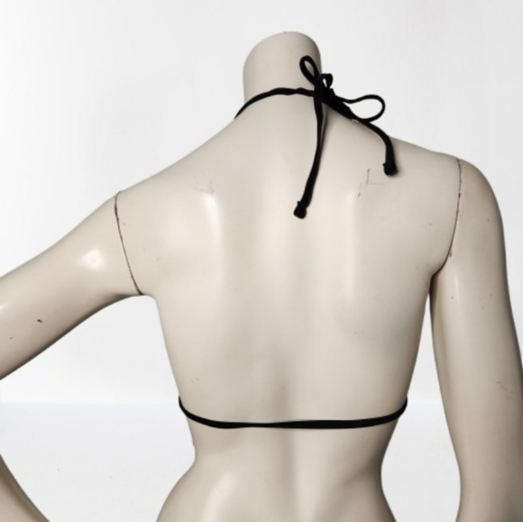 Wild Fable Bikini Top Womens S Black Triangle Crochet NEW - Picture 4 of 7